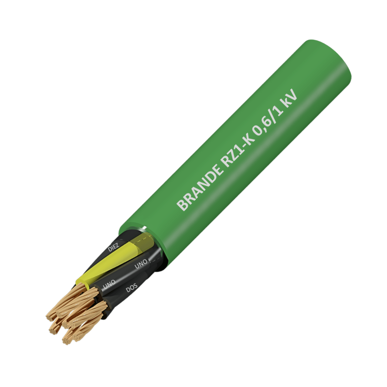 RZ1-K FLEXIBLE 0,6/1KV CABLE 2G2,5MM BRANDE