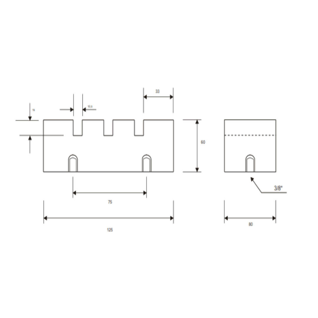 BASE AISLANTE SOPORTE DE PLATINAS TIPO ASB-003-A MELBAT2