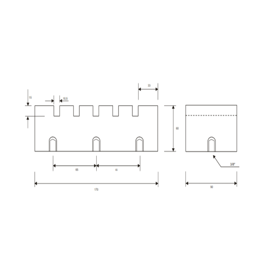 BASE AISLANTE SOPORTE DE PLATINAS TIPO ASB-005-A MELBAT1