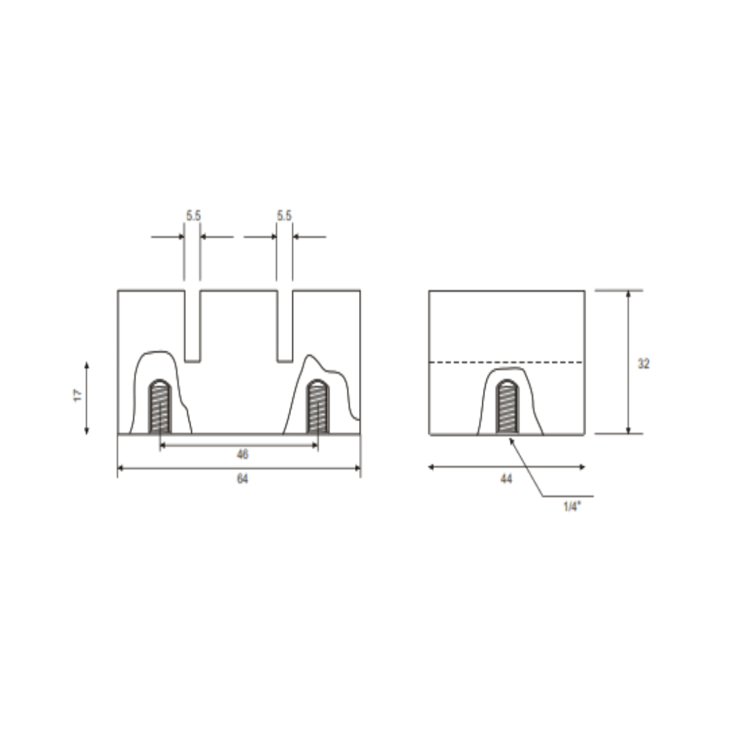 BASE AISLANTE SOPORTE DE PLATINAS TIPO ASB-002-B MELBAT1