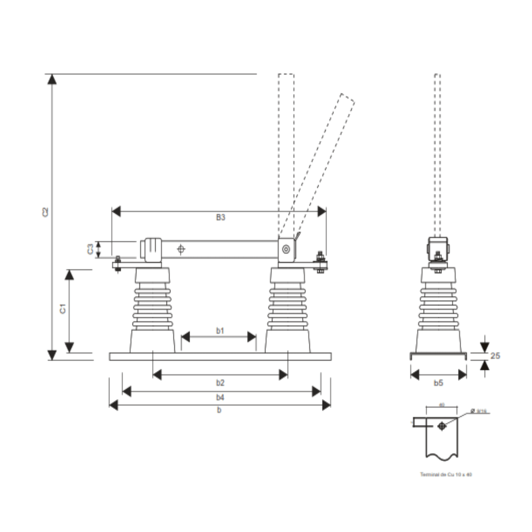 SECCIONADOR UNIPOLAR USO INTERIOR TIPO RSU 7.2/400 MELBAT1