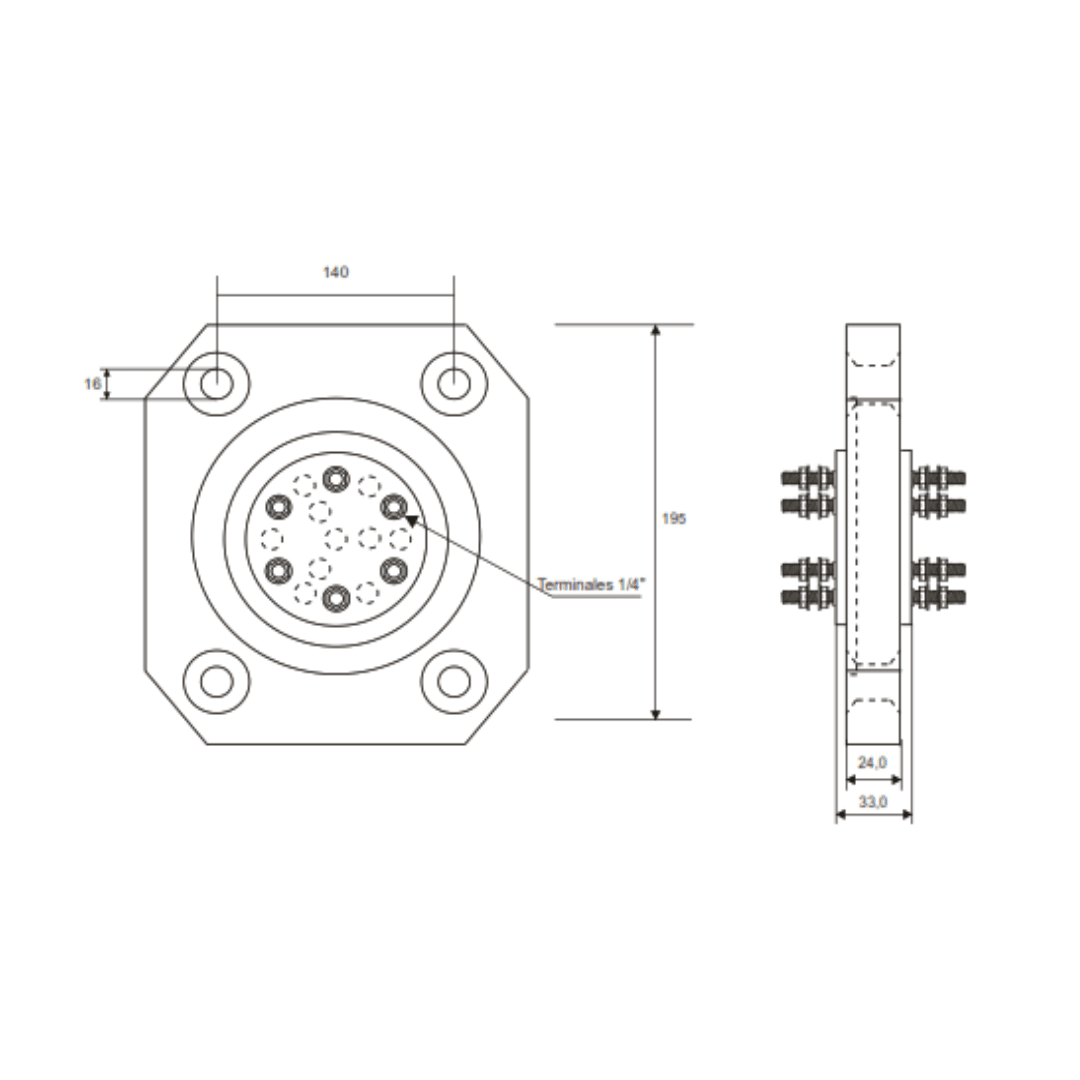 BORNERA PARA TRAFOS BOR TIPO BA-16 MELBAT1