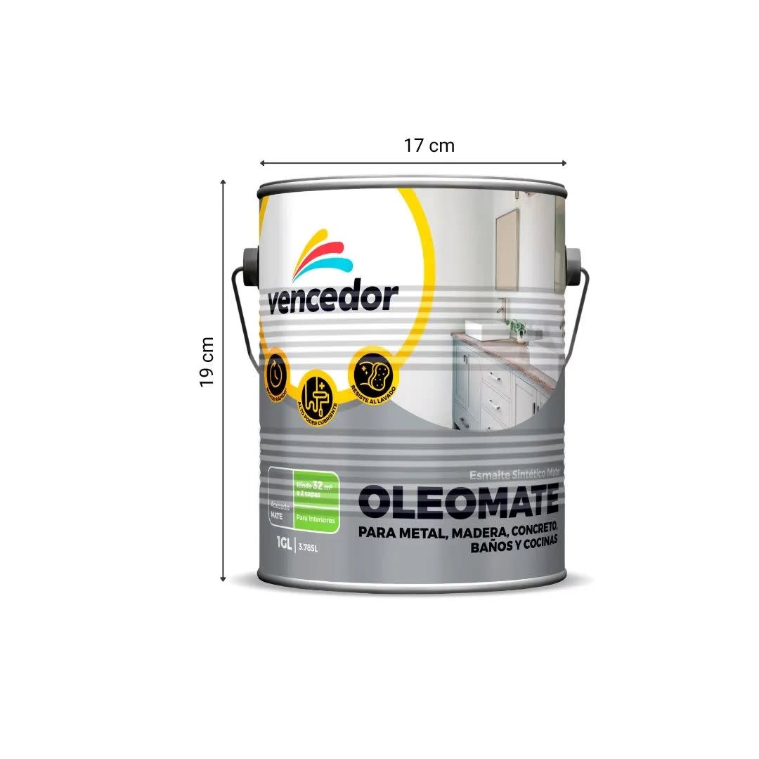 PINTURA OLEO MATE BLANCO HUMO 1 GAL VENCEDOR3