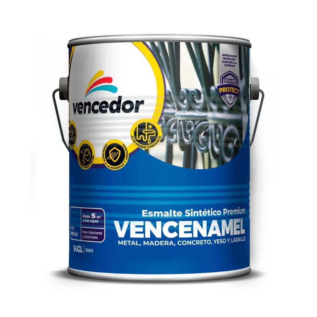 ESMALTE PLATA BRILLANTE 1/4 GAL CON TECNOLOGÍA POWER PROTECT VENCENAMEL1