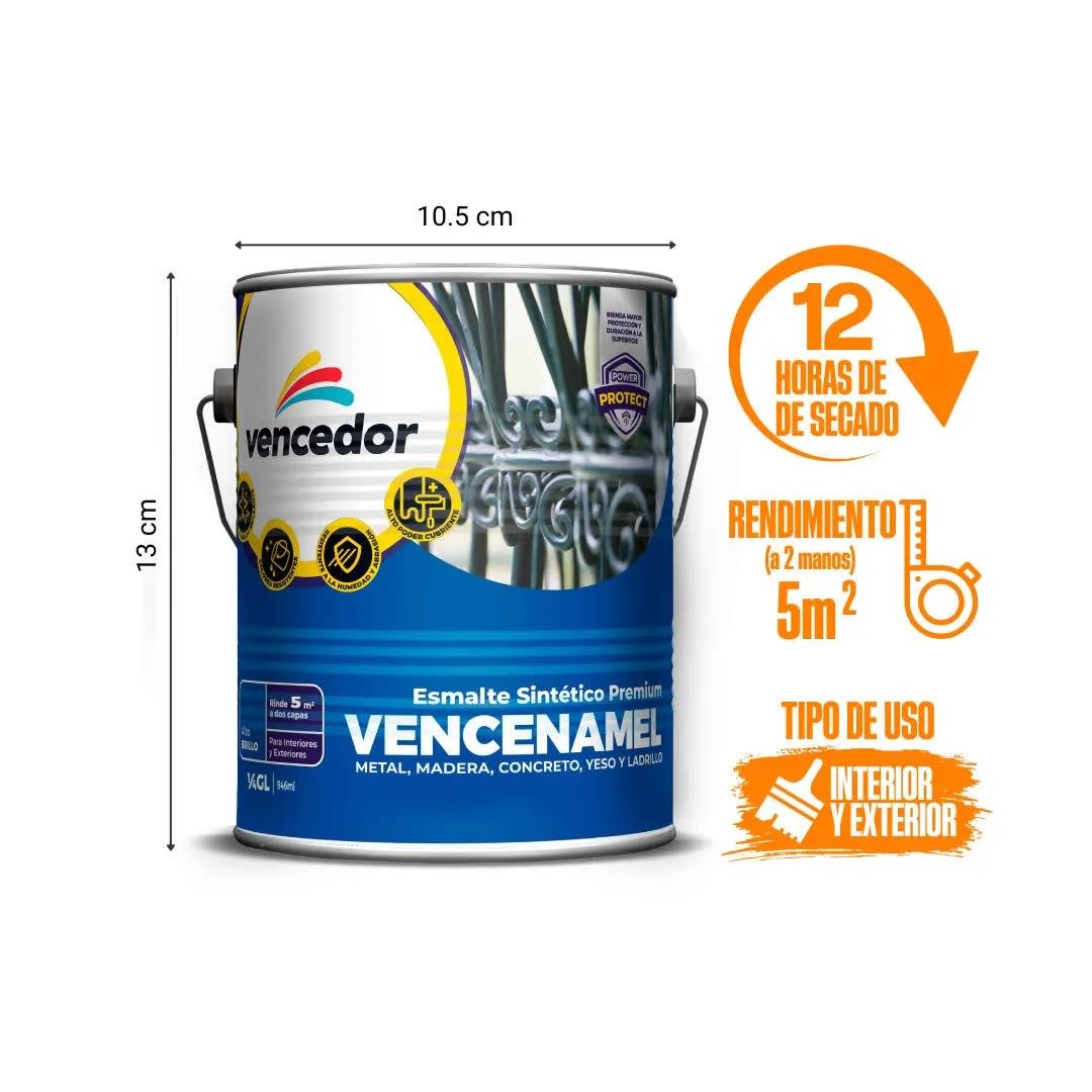 ESMALTE ALUMINIO 1/4 GALON VENCENAMEL3