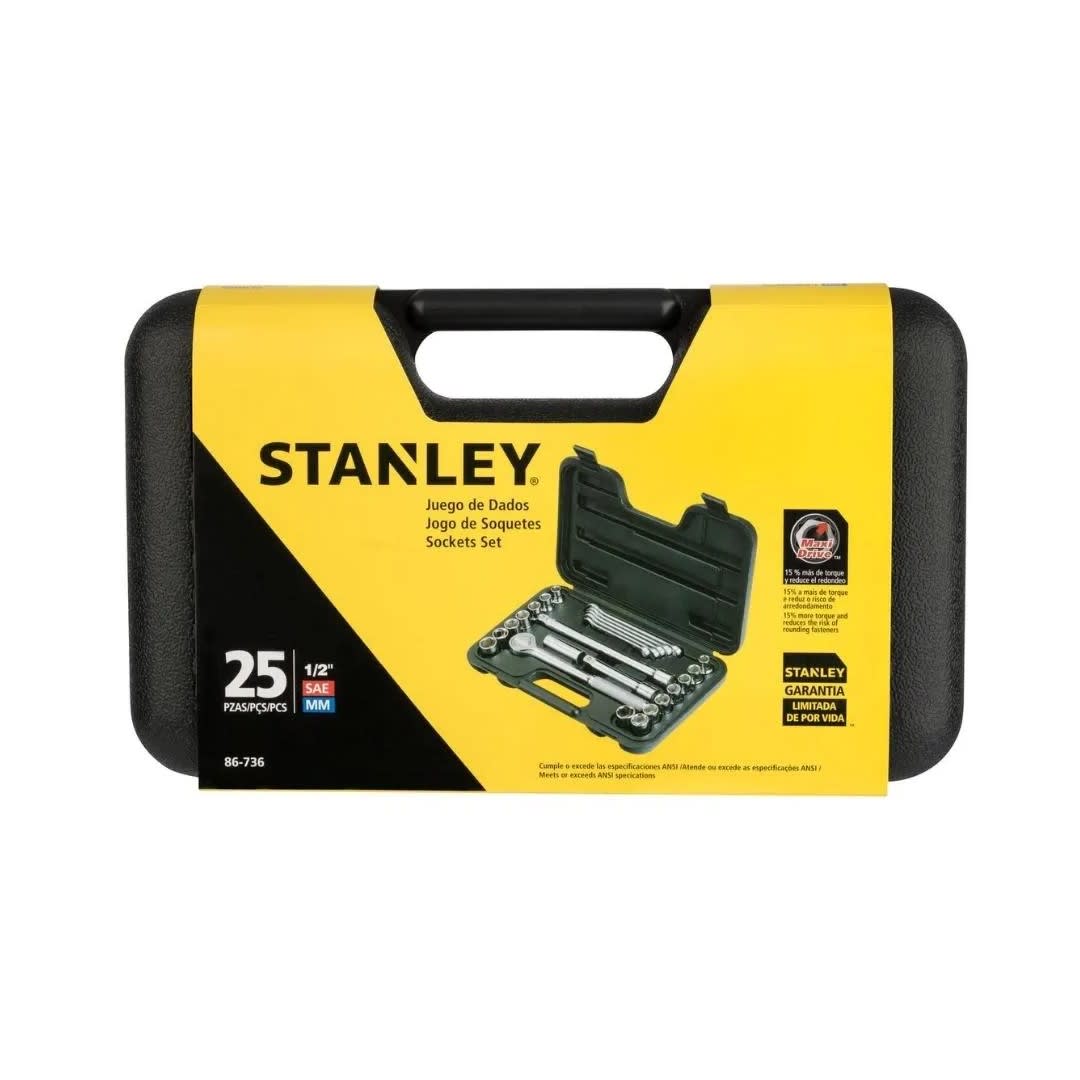 JUEGO DE DADOS Y LLAVES 1/2 MM X25 PIEZAS STANLEY2