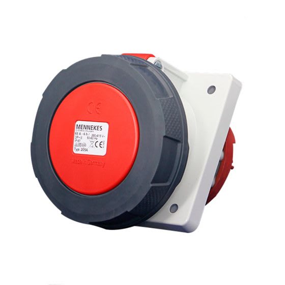 TOMA EMPOTRABLE 63AMP 3P+T 415V ROJO 6H IP67 MENNEKES2