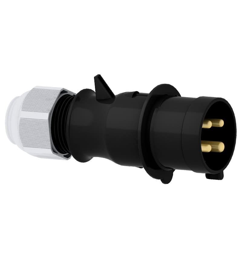 ENCHUFE AEREO 32A 3P+T 500V NEGRO 7H IP44 MULTI-GRIP 21018-TLS BALS1