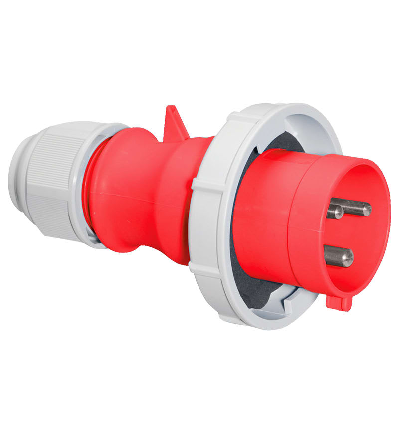 ENCHUFE AEREO 16A 2P+T 415V ROJO 9H IP67 MULTI-GRIP 210577 BALS