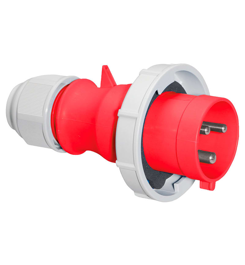 ENCHUFE AEREO 32A 2P+T 415V ROJO 9H IP67 MULTI-GRIP 210595 BALS