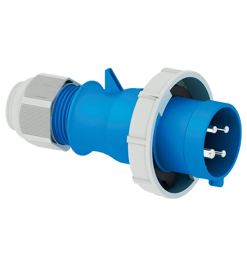 ENCHUFE AEREO 32A 3P+T 250V AZUL 9H IP67 MULTI-GRIP 210600 BALS1