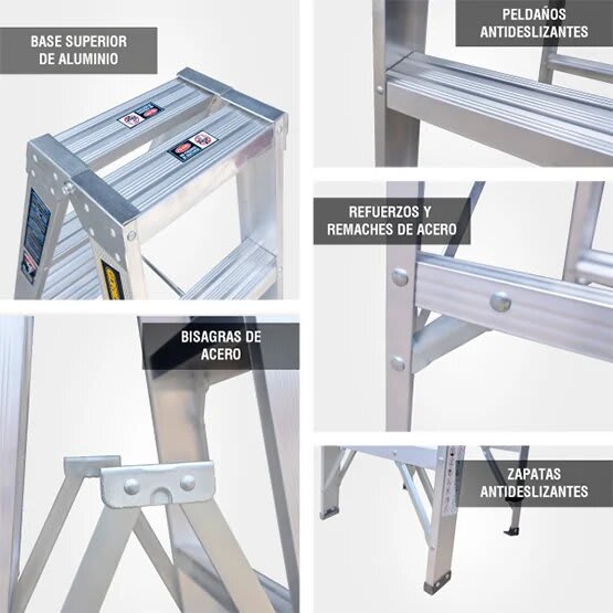 ALUMINIO ESCALERA TIJERA DOBLE 2.13M GATD7-II 102KG GORILLAZ LADDER5