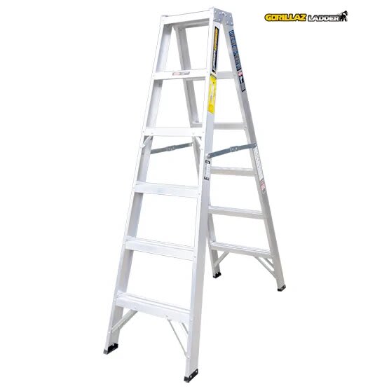 ALUMINIO ESCALERA TIJERA DOBLE 1.83M GATD6-II 102KG GORILLAZ LADDER3