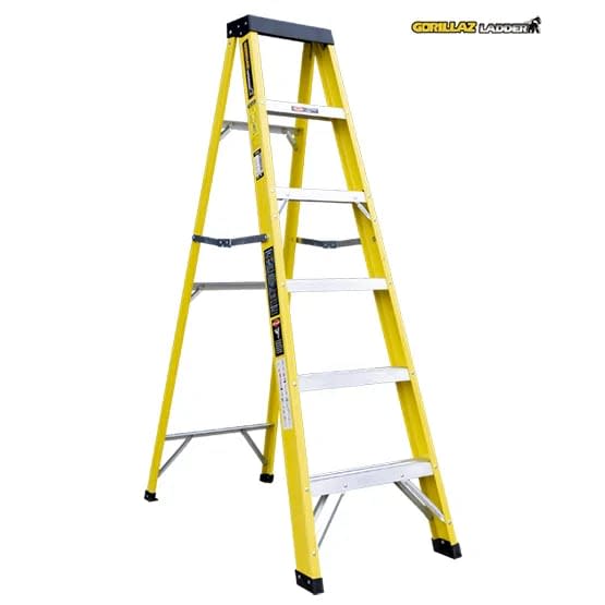 FIBRA ESCALERA TIJERA SIMPLE 1.83M GFTS6-II 102KG GORILLAZ LADDER2