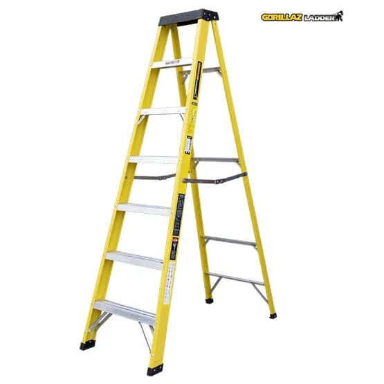 FIBRA ESCALERA TIJERA SIMPLE 2.13M GFTS7-II 102KG GORILLAZ LADDER3