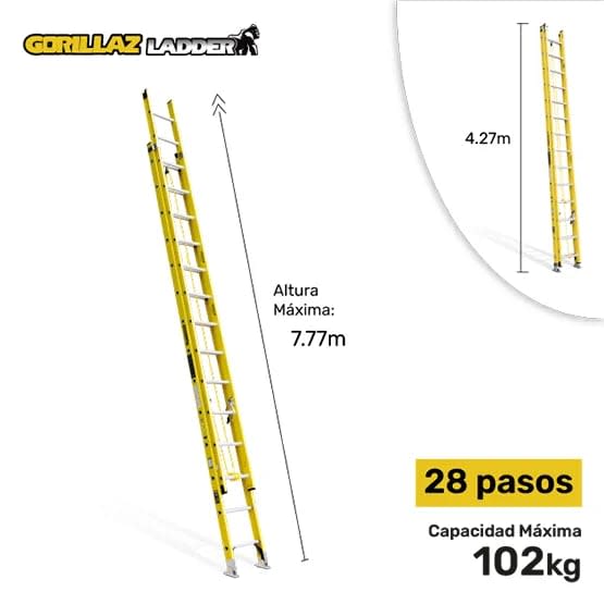 FIBRA ESCALERA EXTENSION 7.80M GFTT28-II 102KG GORILLAZ LADDER1