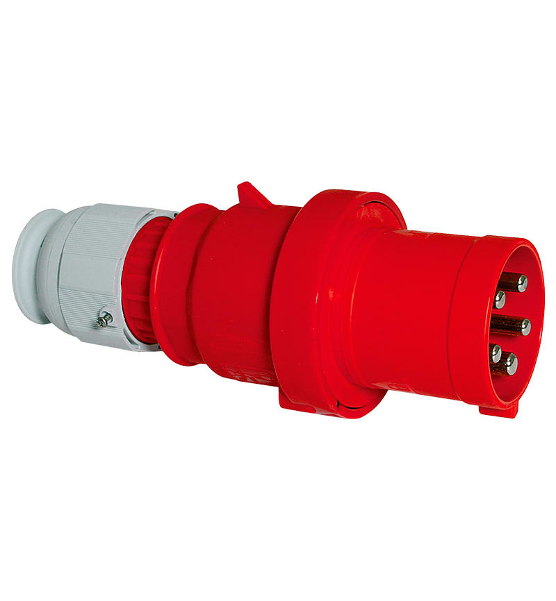 ENCHUFE AEREO 63A 3P+N+T 415V ROJO 6H IP44 MULTI-GRIP TE 2155 BALS