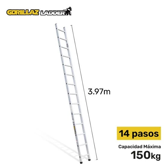 ALUMINIO ESCALERA DE APOYO 3.97M GAA14-IA 150KG GORILLAZ LADDER