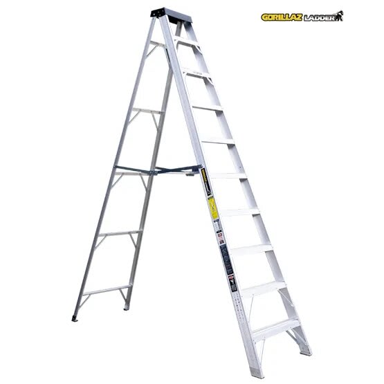 ALUMINIO ESCALERA TIJERA SIMPLE 3.05M GATS10-IA 136KG GORILLAZ LADDER2