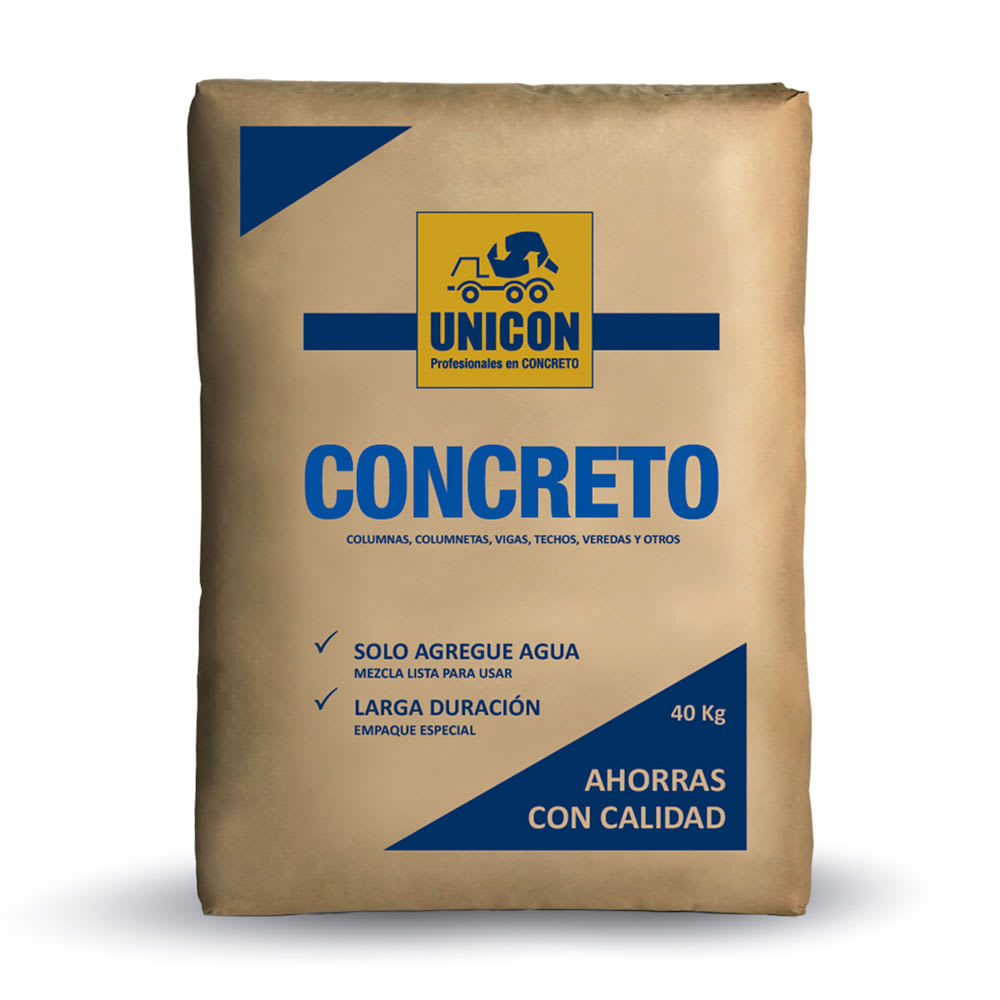 CONCRETO CEMENTO FACIL 210 EMBOLSADO 40 KG UNICON