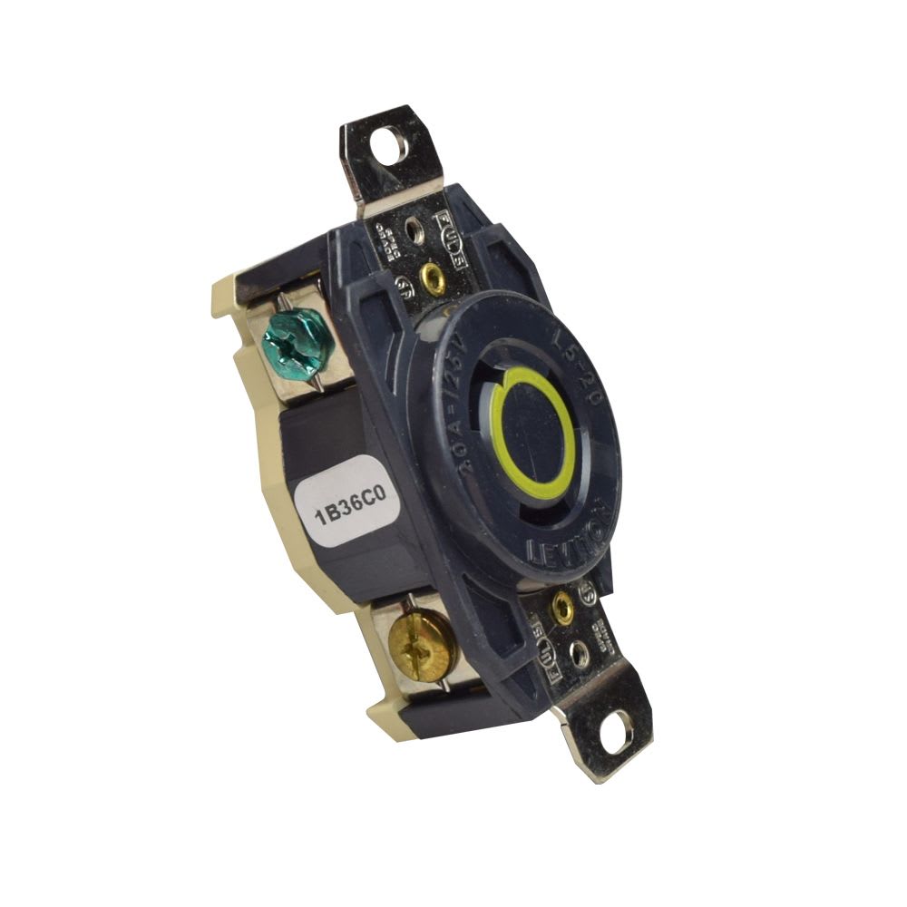 TOMACORRIENTE PARA EMPOTRAR DE TORSION 2X20A+T 125/250V NEMA L5-20R 2310 LEVITON