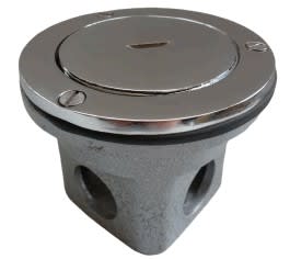 TOMACORRIENTE INDUSTRIAL PARA PISO C/TAPA DE BRONCE CROMADO 15ATPD/15 C AIBAR1