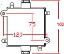 CAJA HERMETICA DE BRONCE 105x105x60 mm DE 2 SALIDAS IP66 CDC/P2 PBR AIBAR3