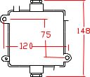 CAJA HERMETICA 105x105x60 mm DE 2 SALIDAS IP66 CDC/P2 AIBAR2