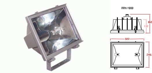 REFLECTOR DE ALUMINIO FUNDIDO LUZ HALOGENA 1500W IP65 RRH/1500 AIBAR1