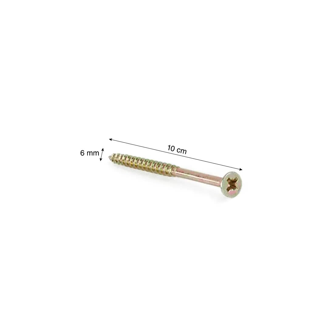 TORNILLO S PLANO BICROMADO 6X100 MM X 10 UNIDADES SPAX1
