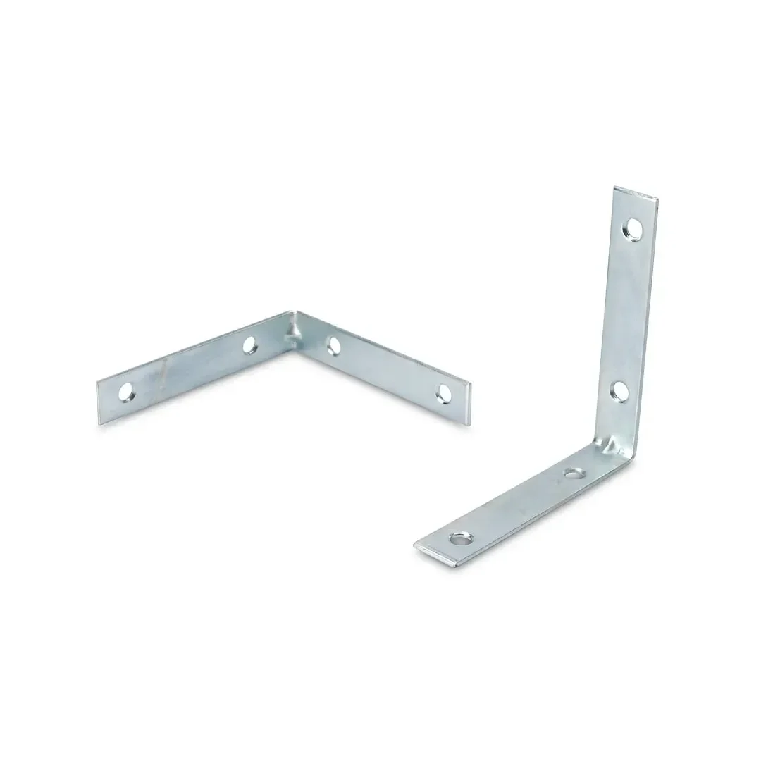 ANGULO DE ACERO ZINCADO MODELO LIVIANO 3'' PLATA JUEGO DE 2 UNIDADES GLOBAL TRADER