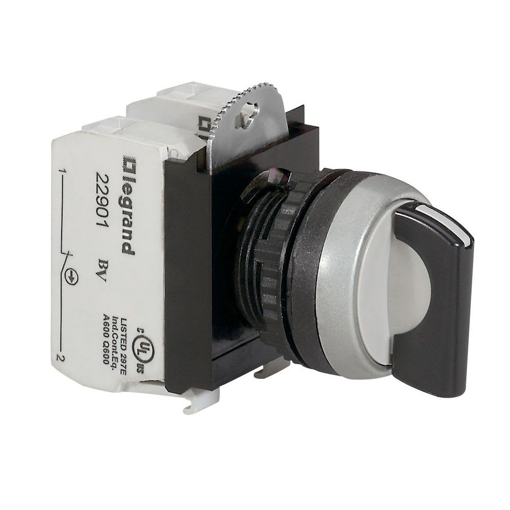 SELECTOR MANIJA CORTA NO LUMINOSO 3 POSICIONES FIJAS 22MM 2NA 23731 LEGRAND2