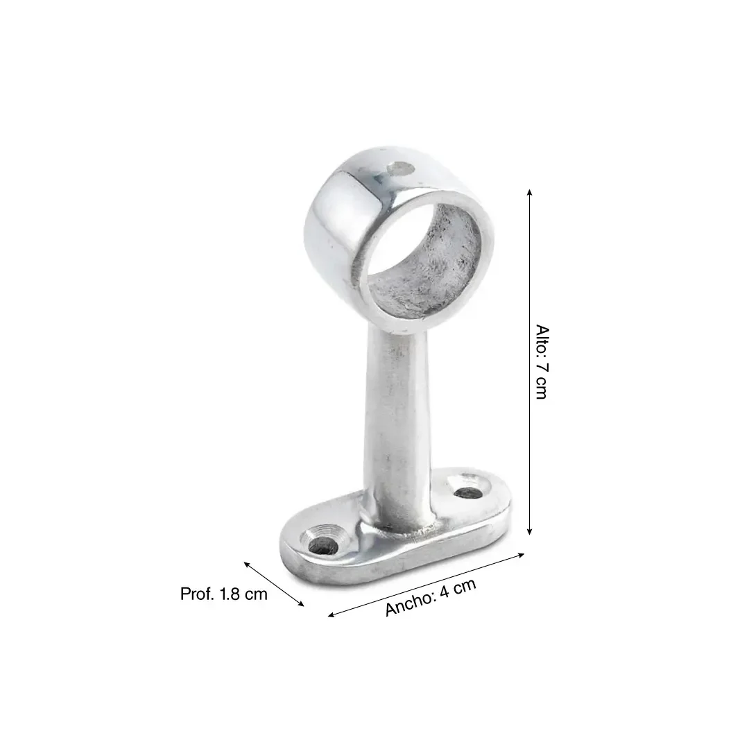 SOPORTE DE ALUMINIO PASANTE DE 3/4'' PULIDO GLOBAL TRADER2