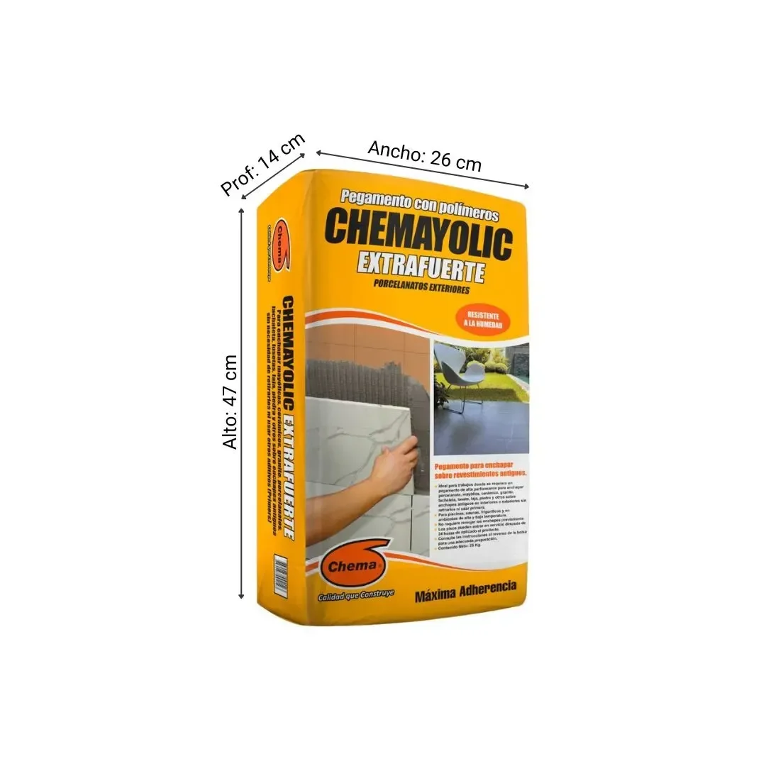 PEGAMENTO CEMENTO YOLIC EXTRA FUERTE 25KG CHEMA2
