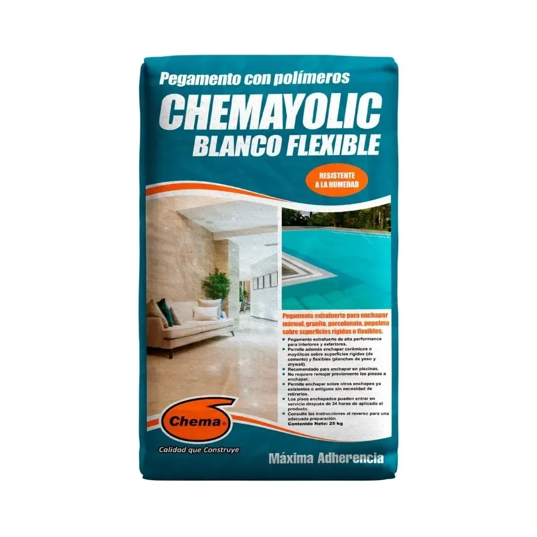 PEGAMENTO CEMENTO YOLIC FLEXIBLE BLANCO 25KG CHEMA3