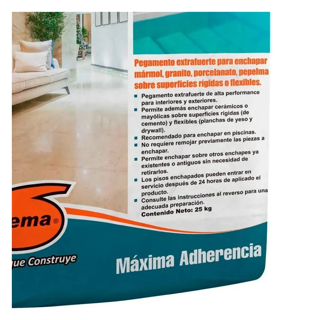 PEGAMENTO CEMENTO YOLIC FLEXIBLE BLANCO 25KG CHEMA6