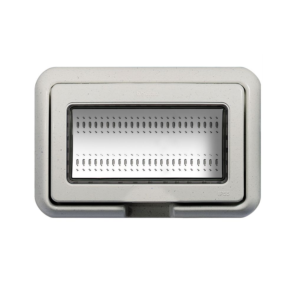 CUBIERTA IDROBOX 4 MODULOS IP55 LIVING LIGHT BLANCO 24604N BTICINO