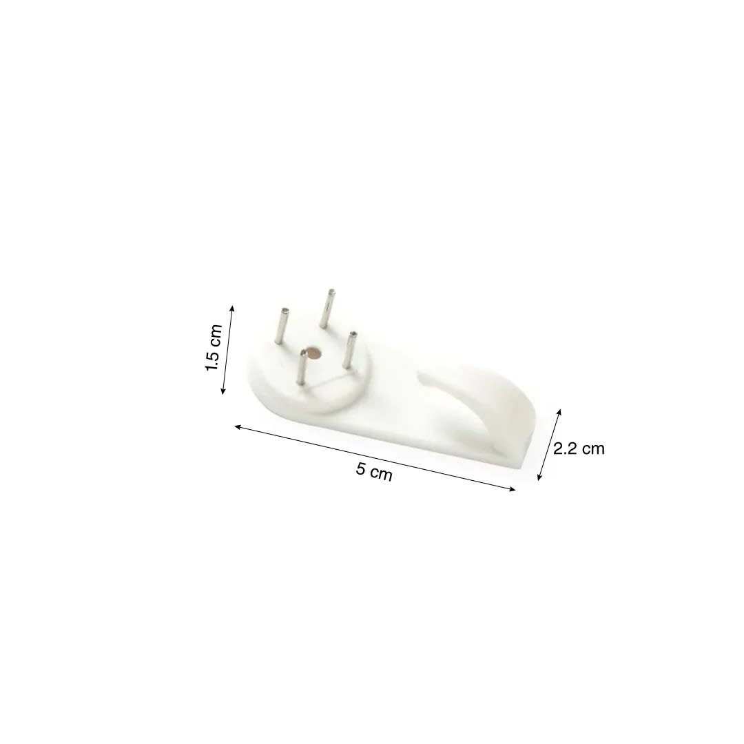 GANCHOS DE PLASTICO ZENDER MAGICO 5 CM X 2 UNIDADES BLANCO ZENDER1
