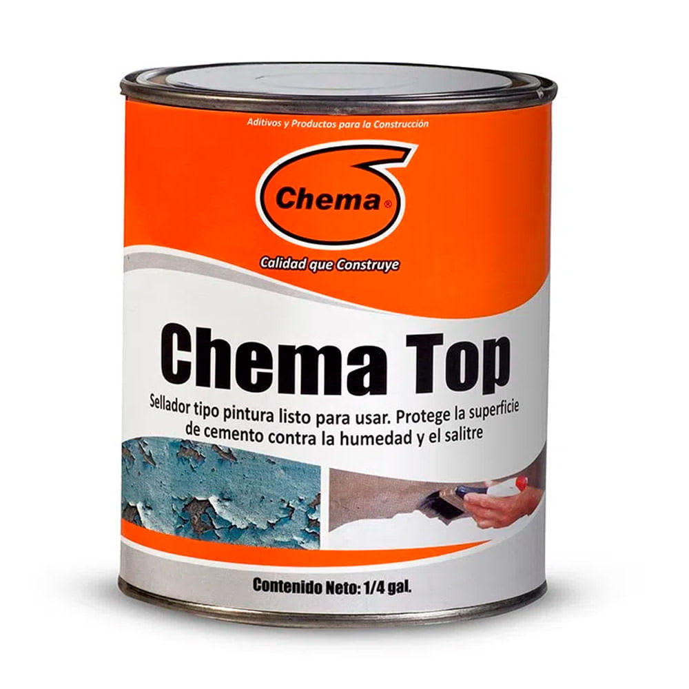 IMPERMEABILIZANTE TOP TIPO PINTURA 1/4 GALON. CHEMA