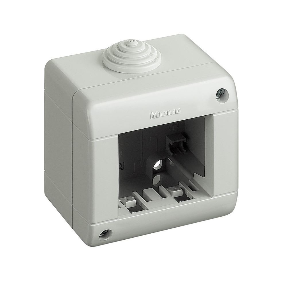 CAJA PARA ADOSAR 2 MODULOS S/TAPA TRANSPARENTE IDROBOX MATIX IP40 25402 BTICINO1
