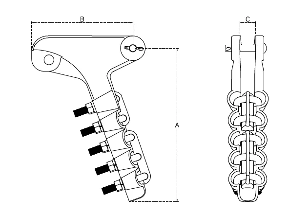 CONECTORES ANTICORONA CABLE-CABLE DERIVACION EN ''T'' F1 P:Ø12.5-14.6MM D:Ø20.3-22.7MM MODELO 350.153 ARAGCU EI