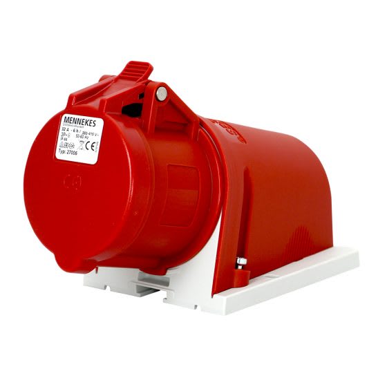 TOMA VISIBLE 32AMP 3P+T 415V ROJO 6H IP44 MENNEKES1