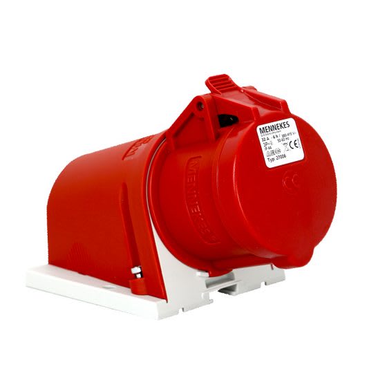 TOMA VISIBLE 32AMP 3P+T 415V ROJO 6H IP44 MENNEKES2