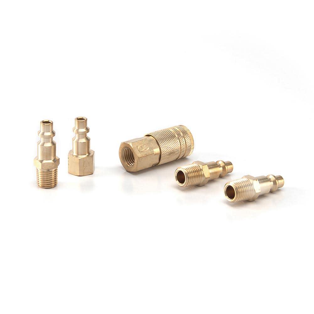 JUEGO DE CONECTORES Y ACOPLE MODELO 4 PZAS DE LATON ACCESORIO PARA COMPRESORAS TRUPER