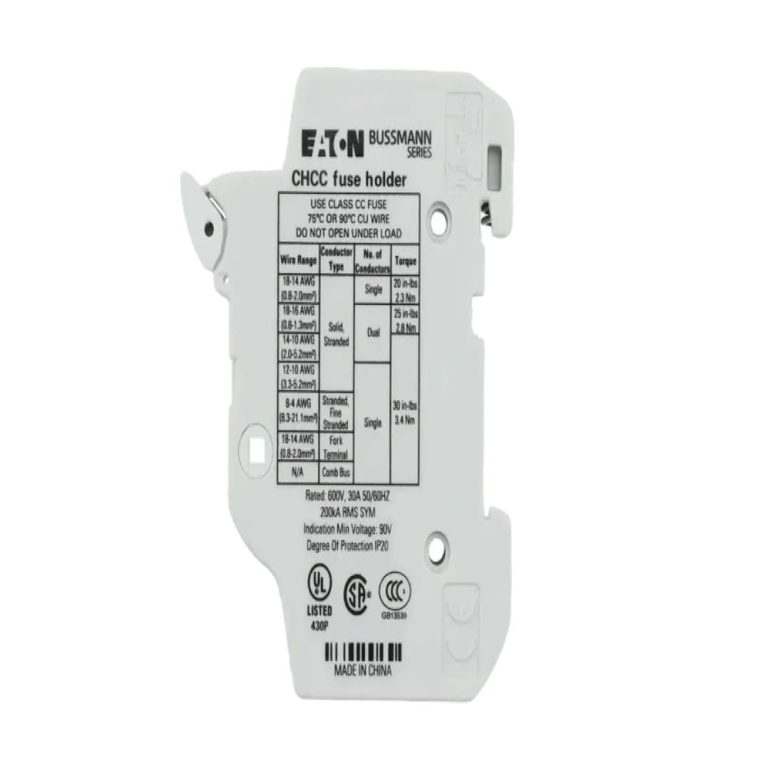 PORTAFUSIBLE 1P 30A 600VAC P/10X38 CLASS CC CHCC1DU BUSSMANN2