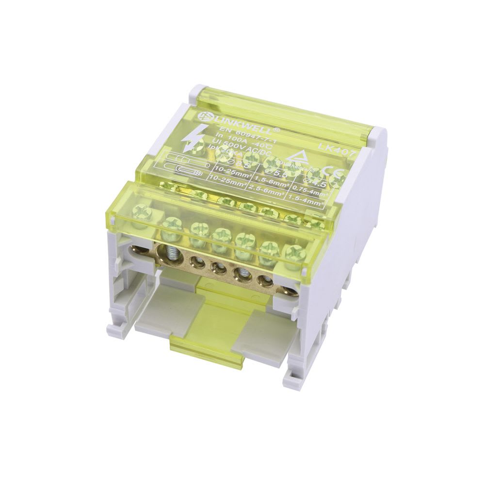 REPARTIDOR MODULAR TETRAPOLAR 125A 20KA 500V 2X16+5X6MM LK-407 LINKWELL1