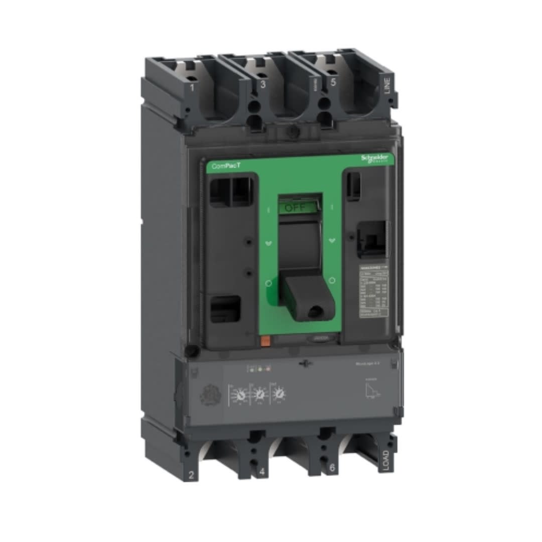 INTERRUPTOR TERMOMAGNETICO REGULABLE 3X252-630A 100/65KA 220/440V C63H32D630 SCHNEIDER ELECTRIC