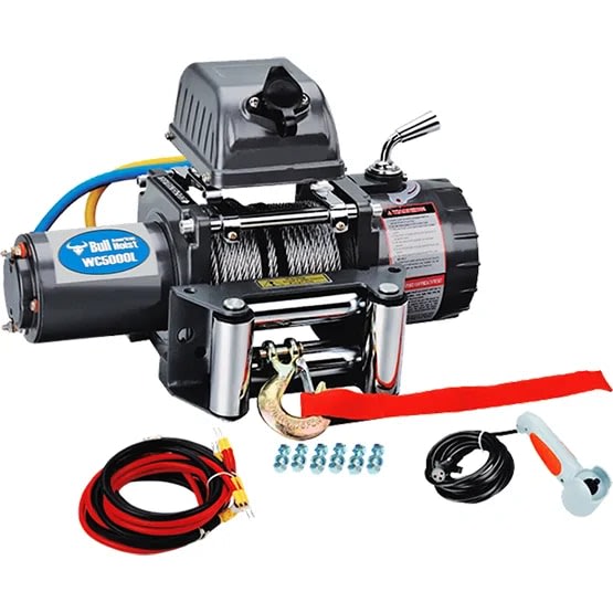 WINCHE 12V MODELO WC-5000LBS VELOCIDAD:2.2-3.9M/MIN 24MTS AMERICAN BULL