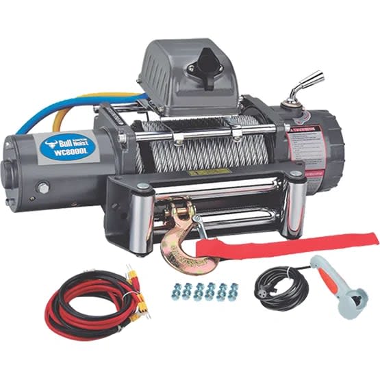 WINCHE 12V MODELO WC-8000LBS VELOCIDAD:1.8-5.4M/MIN 29MTS AMERICAN BULL