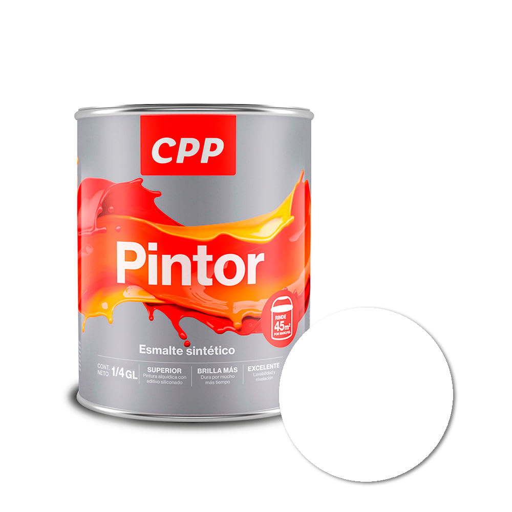 ESMALTE SINTETICO BRILLANTE BLANCO 1/4 GAL CPP